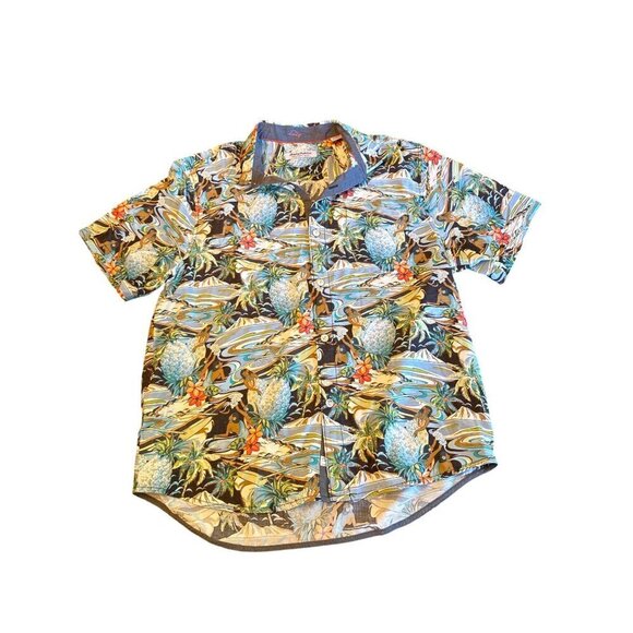 Tommy Bahama Hawaiian Hula Girl Shirt L Tencel/Polyester Size Large - Picture 7 of 7